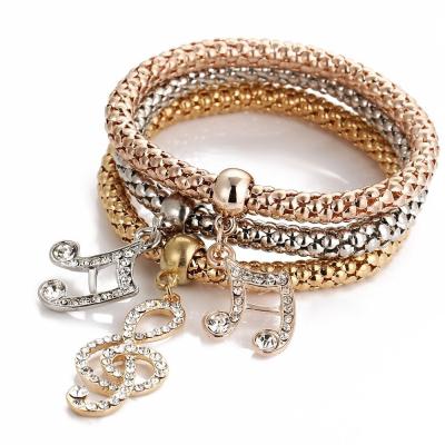 China Fashion Factory Wholesale Price Hiphop Diamond-encrusted Popcorn Head Pendant Bracelet For Lady for sale