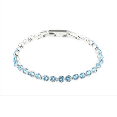 China Other Women's Tennis Bracelet And Earring Collection Rhodium Finish Clear Crystals Lady Shiny Band Sparkling Bracelet for sale