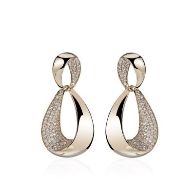 China CLASSIC Design D.C.A. Design Zircon Dubai Gold Jewelry Top Earrings Party Atmosphere Earrings For Women Long Earrings for sale