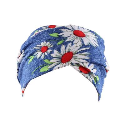China Elastic Twisted Hair Band Women Girls Hair Accessories Boho Print Headwrap Knot Turban Headwrap Print Yoga Sports Workout Headband for sale
