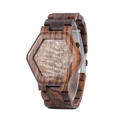 China Large Size Unique Handmade Wood Watches Digital Led Night Vision Display Wooden Alarm Watch Men's Watch Retro For Men for sale