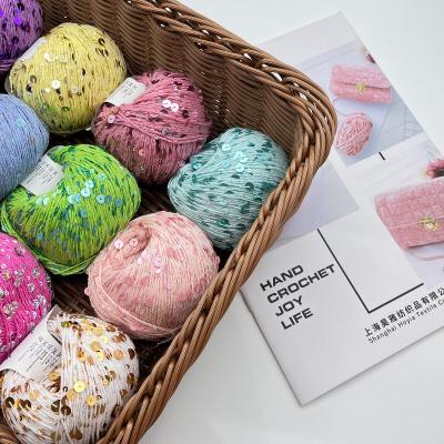 Chine 3 mm 6 mm séquins paillettes fils coton crochet design fantaisie pour l' artisanat et le tricot à vendre