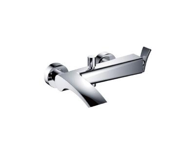 China Chrome Zinc Alloy Handle Wall Mounted Bath Taps Double Hole Gravity Brass Shower Faucets for sale