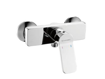 China Single Hanldle Shower Mixer Taps Shower Faucets Brass Square Body Chormed Cold Hot Signals for sale