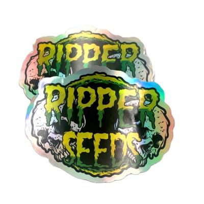 China Glossy Logo Waterproof Custom Printed Vinyl Die Cut Holographic Stickers for sale