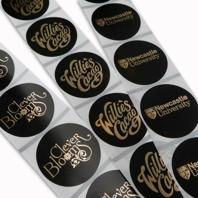 China Rose Gold Shiny Foiled Embossing Sticker Waterproof Custom Copper Sheets for sale