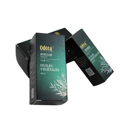 China Recycled Materials Custom Printed 350gsm CBD Folding Essential Oil Bottles Cosmetic Packaging Paper Box for sale