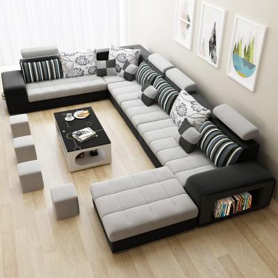 China (Size)Adjustable Modern Luxury 7 Seater Sofa Bed Sectional Corner Set with Chaise Lounge Corner Sofa for Living Room Hot Sale Western Style for sale