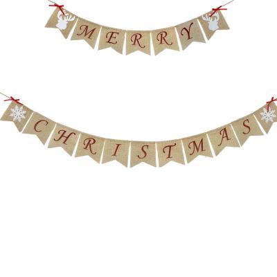 China Decoraive Factory Direct Sale Christmas Merry Christmas Banner Paper Party Decoraive Supplies Decoration Supplies for sale