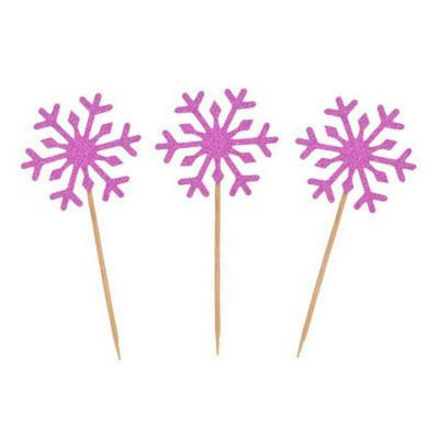 China Hot Selling High Quality Multicolor Cute Cute Snowflake Cake Topper for sale