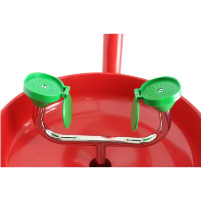 China Laboratory Safety Series Floor Standing Emergency Shower Eye Wash Station With Red Epoxy for sale
