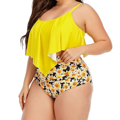 China Plus size Instagram plus size sweet women's high waist beach swimsuit sexy multicolor bikini the top for sale