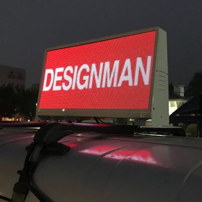 China Car roof Full color P4 double-sided Car roof LED display with OTA management platform for sale