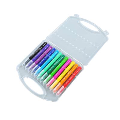 China Bright Colors 24 Student Kids Art Drawing Color Wax Oil Pastel Smooth Rotary Silky Pencil Set Of 12 Colors for sale