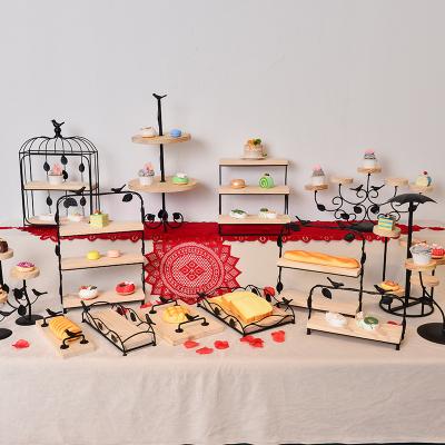 China Best Selling Metal Decoration OEM Supplier Iron Cake Stand Set Metal Cupcake Stand Decorating Dessert Display For Birthday Wedding Cake Server for sale