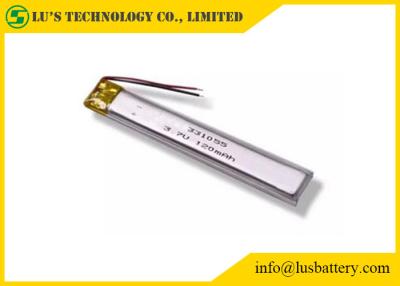 China Limno2 bateria prismático LP331055 3.7v 120mah do polímero do lítio do tamanho 331055 à venda
