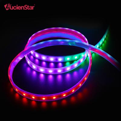 China Hotel DMX 512 Control Mix Colors Digital RGB LED Neon Cable LCT1204DMX10 Waterpoof IP67 60leds per meter for sale