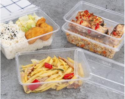 China Plástico disponible libre apilable del envase de comida de BPA Microwavable con la tapa en venta