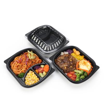 China El plástico Microwavable del compartimiento de la preparación 2 de la comida se lleva la caja con la tapa en venta