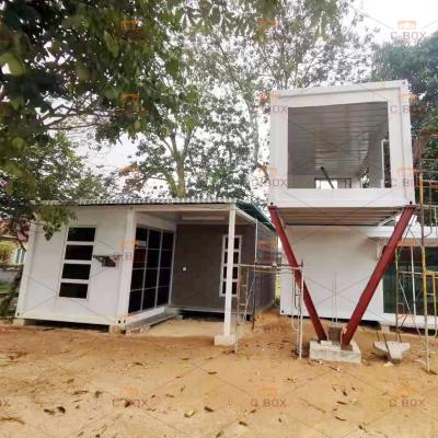 China Hot Selling Modern Cheap Shipping Detachable Sandwich Panel Container House Living Villa 20ft40ft Uganda Prefab House For Sale for sale