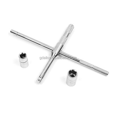 China Carbon Steel Detachable DIY Tool Cross Socket Wrench With Slide Handle for sale