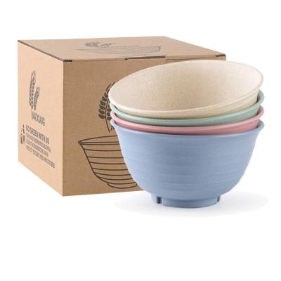 China Wheat Straw Fiber Lightweight Degradable Cereal Sustainable Bowls, Dishwasher and Microwave Safe, Eco-Friendly for Kids Rice Soup Bowls for sale