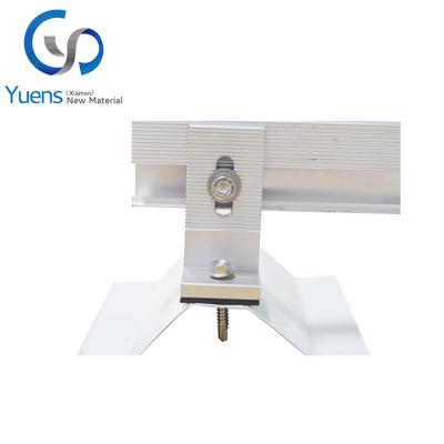 China Mount Solar L Foot Roof Brackets For Solar Panel Metal Pitched Corrugated Trapezoidal Standing Seam Roof Structure for sale