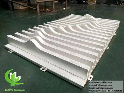 China Waved 3D metal ceiling metal facades aluminium tube welded customized claddings for sale