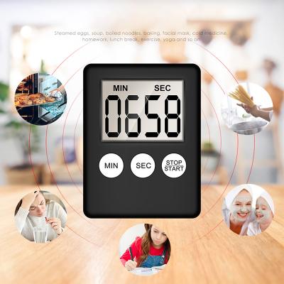 China Viable Digital LCD Display ABS Square Count Up Countdown Cooking Alarm Magnet Kitchen Timer for sale