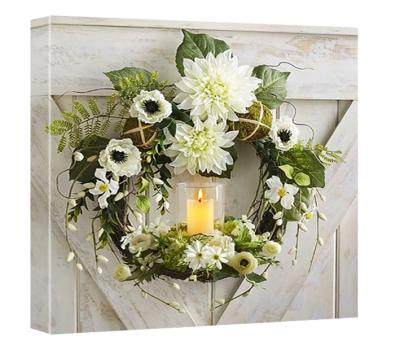 China Art Antique Morden Modern Led Light Up Flower Garland Home Decor Wall Art Printing Canvas for sale