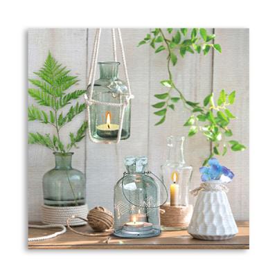 China Modern Art Night Wall Hanging Canvas Painting Antique Square Shape LED Art Customized Design Light Up For Home Decor for sale