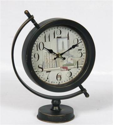 China Amazing Home Design Black Tellurion Vintage Decoration Decorative Table Clock for sale