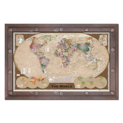 China Decorative MDF Wall Art Customized MDF Board World Map Frames Art for sale