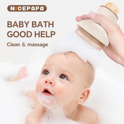China Liquid Storage Smooth Foam & Baby Bath Shampoo Brush Combination Product Food Grade Silicone Soft Cleaning Maassage for sale