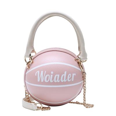 China Fashion Basketball Bag 2021 Wholesale Pink Celebrity Ball Bag New All-match Chain Messenger Bag Online for sale