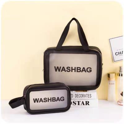 China Durable PVC Clear Makeup Bag Custom Zipper Around Waterproof Transparent Cosmetic Bag for sale