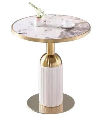 China Modern Stainless steel leather upholstery leg base coffee table hotel bar meeting table for sale