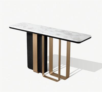 China Steady Modern style stainless steel marble console design side table corner table living room furniture for sale