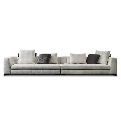 China Other Italian Style Minimalist Fabric Sofa Villa Large Family Straight Row Living Room Italian High-end Cotton And Linen Sofa for sale