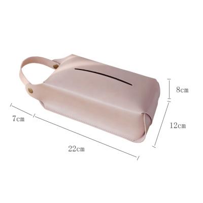 China Wholesale Vintage Japanese Style Tissue Cover Holder Napkin Paper Bag With Leather Hanging for sale