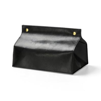 China Vintage Luxury Leather Marble Tissue Box Custom Logo Pu Paper Cover Tissue Paper Box for sale