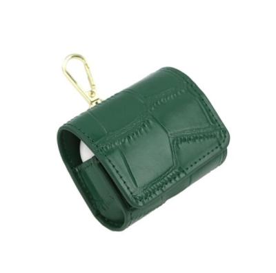 China Lightweight Leather Embossed Crocodile Pattern Wireless Blue Tooth Protective Case For Protective Airpods Case for sale