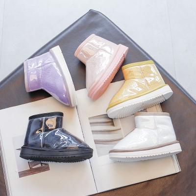 China Wholesale High Quality Breathable 2021 Solid Colors Children Add Warm Casual Boots Plush Winter Material Kids Waterproof for sale