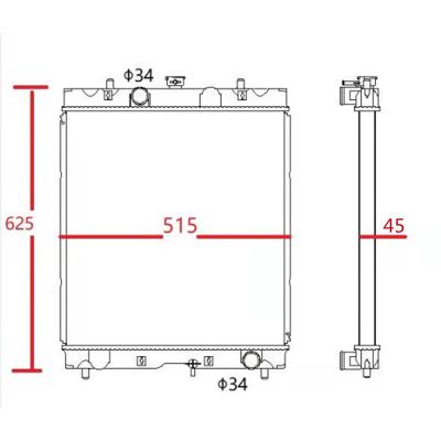 China Radiator Custom Size Pure Aluminum Radiators For Kubota Tractor Kubota M105s for sale