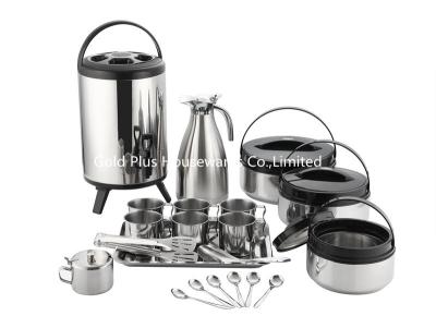 Cina 21pcs Picnic tools milk tea thermos bucket keep food warm pot liquid nitrogen tank kettle & water cup set in vendita