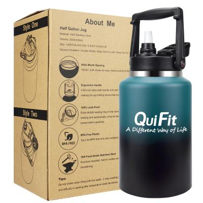 China Sustainable 64oz Stainless Steel Half Gallon Water Bottle Vacuum Insulated Bottles For Outdoor Sport Camping for sale