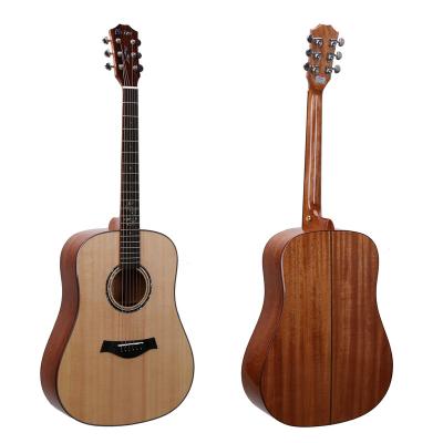 China Solid fir 41 inch solid wood acoustic guitar with high quality and cheap performance concert price for sale