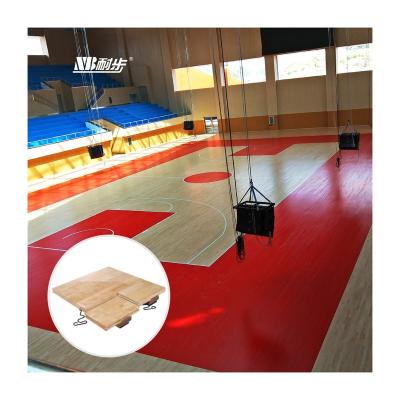 China Indoor Portable Sports Court Flooring Larch FIBA Ping Pong Sports Solid Wood Sport LVL Flooring Maple Flooring for sale