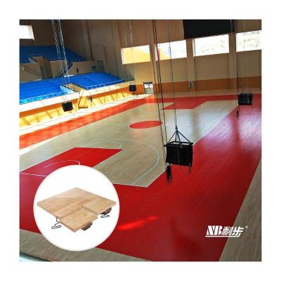 China Indoor Sports Court Flooring China Manufactured Modular Portable Installation FIBA Maple Wood Sports Flooring for sale