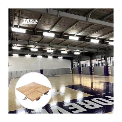 China Indoor Sports Court Flooring LVL Larch Portable Rubberwood Badminton Floor FIBA Rubberwood Flooring for sale